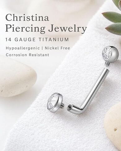 Titanium Vertical Hood VCH Christina Barbell Piercing, 14 Gauge, 11mm Length, Silver in Saudi Arabia
