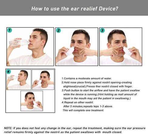 Eustachian Tube Unclogger Ear Pressure Relief Device - Safe Natural Ear Pressure Balancer for Air Travel Diving Colds Swimming - Unblocks Ears Relieves Tinnitus and Earache - Eustachian Tube Exerciser in Saudi Arabia
