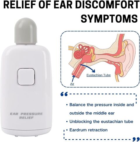 Eustachian Tube Unclogger Ear Pressure Relief Device - Safe Natural Ear Pressure Balancer for Air Travel Diving Colds Swimming - Unblocks Ears Relieves Tinnitus and Earache - Eustachian Tube Exerciser in Saudi Arabia