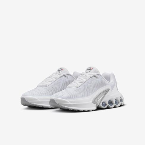 حذاء Nike Air Max Dn للأطفال الكبار (FB8987-100، أبيض/أبيض/فضي معدني/أبيض) مقاس 7 in Kuwait