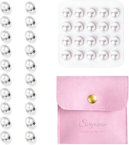 20 Pairs Pearl Veils Weights, Strong Magnetic Bridal Veil Weights, Double-Sided Veil Weights Invisible,Gift Box in Saudi Arabia