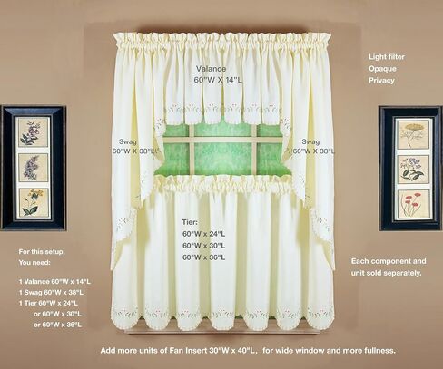 Today's Curtain, Forget-Me-Not Valance 14", White/Blue, 60" W x 14" L in Saudi Arabia