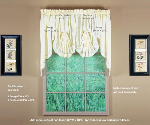 Today's Curtain, Forget-Me-Not Valance 14", White/Blue, 60" W x 14" L in Saudi Arabia