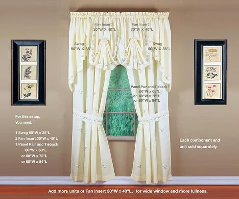 Today's Curtain, Forget-Me-Not Valance 14", White/Blue, 60" W x 14" L in Saudi Arabia