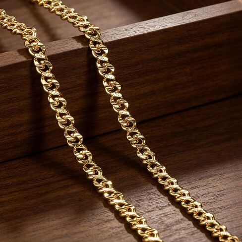 Gold Chain for Men 14K Gold Necklaces for Women Gold Cuban Link Chain for Men Necklaces Luxury Refined Finish with Tactile Texture Chunky Cuban Link Chains for Mens 16/18/20/22/24 in in Kuwait