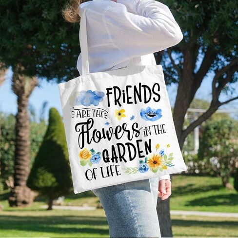 BIDODABADIl Friendship Gifts Tote Bag - Friends Gift Canvas Shopping Bags, Friendship Gift for Women Friends, 14.9x14.5 Inch in Kuwait