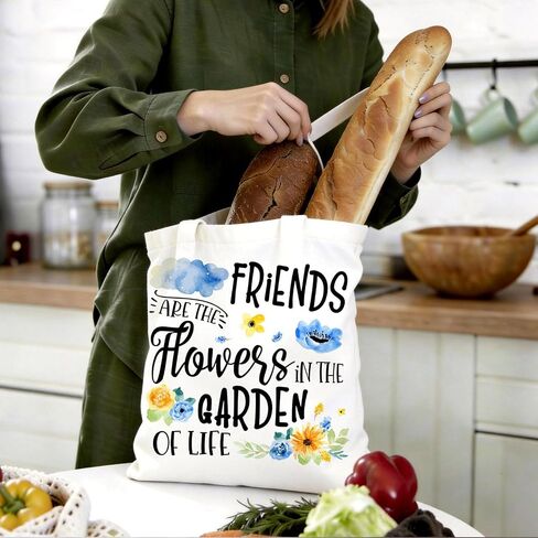 BIDODABADIl Friendship Gifts Tote Bag - Friends Gift Canvas Shopping Bags, Friendship Gift for Women Friends, 14.9x14.5 Inch in Kuwait