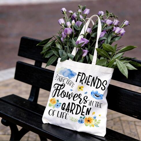 BIDODABADIl Friendship Gifts Tote Bag - Friends Gift Canvas Shopping Bags, Friendship Gift for Women Friends, 14.9x14.5 Inch in Kuwait