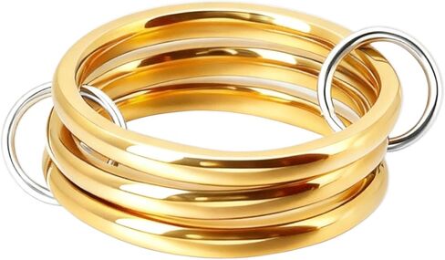 KYLELOVE Stackable Rings for Women,Gold Plated Interlocked Rings Silver Gold Multi Ring Mixed Metals Two Toned Jewelry Stackable Ring Set for Women in Saudi Arabia
