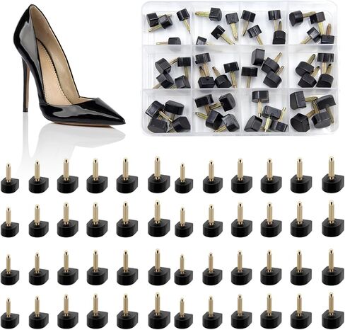 24 Pairs High Heel Replacement Tips Kit, 6 Sizes (8-12.5mm) U-Shape Heel Cups for Women's Shoes in Saudi Arabia