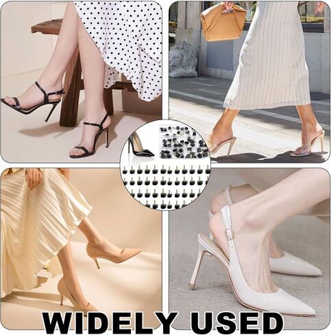 24 Pairs High Heel Replacement Tips Kit, 6 Sizes (8-12.5mm) U-Shape Heel Cups for Women's Shoes in Saudi Arabia