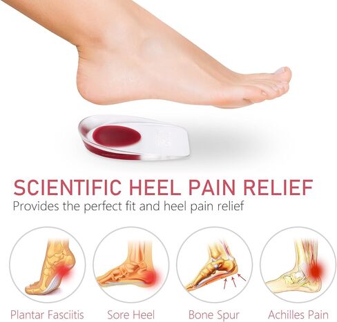 Heel Cups for Heel Pain Relief, 3 Pairs Shock Absorbing Silicone Gel Heel Pads for Plantar Fasciitis, Non-Slip Heel Cushions Insert for Women, Support for Boots Sneakers Dress Shoes in Saudi Arabia