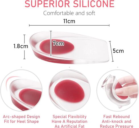 Heel Cups for Heel Pain Relief, 3 Pairs Shock Absorbing Silicone Gel Heel Pads for Plantar Fasciitis, Non-Slip Heel Cushions Insert for Women, Support for Boots Sneakers Dress Shoes in Saudi Arabia