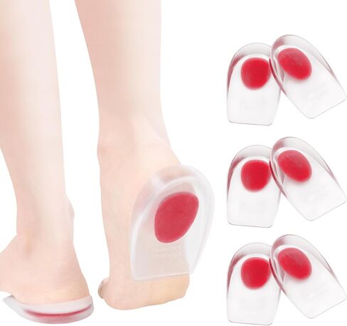 Heel Cups for Heel Pain Relief, 3 Pairs Shock Absorbing Silicone Gel Heel Pads for Plantar Fasciitis, Non-Slip Heel Cushions Insert for Women, Support for Boots Sneakers Dress Shoes in Saudi Arabia