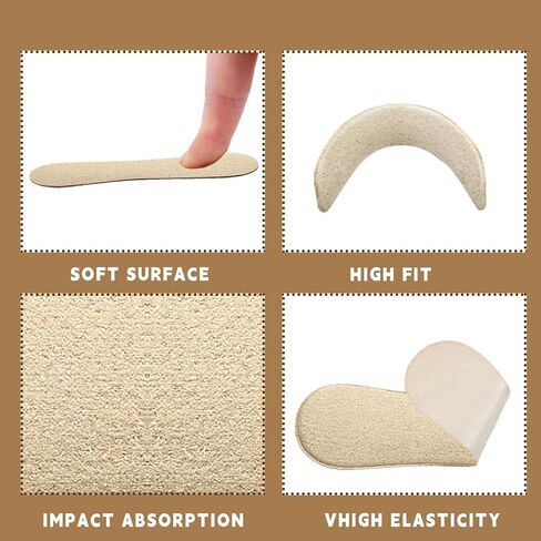 8 Pairs Heel Cushion Pads Keep Upper Curves Foot Strap Cushions Self-Adhesive Cushion Inserts Prevent Heel Protectors to Prevent Pain Slip Blister(Light Skin,Suede) in Kuwait
