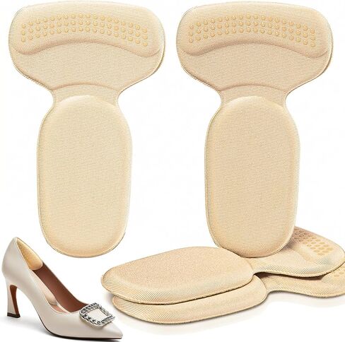 PHIXBEAR Heel Pads for Too Big & Loose Shoes, Heel Pain Relief, Stop Heel Slip and Blister, Large Heel Grips Cushion Inserts to Make Men & Women Shoes Smaller Tighter (1 Pairs Apricot) in Kuwait