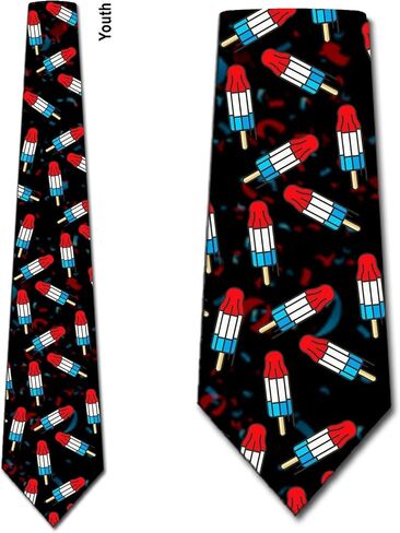 Three Rooker USA Patriotic Ties YOUTH Popsicle Rocket Pop Necktie for Boys Kids 4th of July Tie in Kuwait