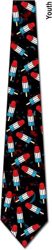 Three Rooker USA Patriotic Ties YOUTH Popsicle Rocket Pop Necktie for Boys Kids 4th of July Tie in Kuwait