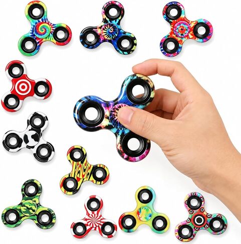 12 Pack Fidget Spinner Toy Bulk for Kids Adults, Metal Tri-Spinner Fidget Set, Hand Spinner for Stress Relief, Easter Birthday Goodie Bag Stocking Stuffers Classroom Prizes for Boy Age 3-12 in Saudi Arabia
