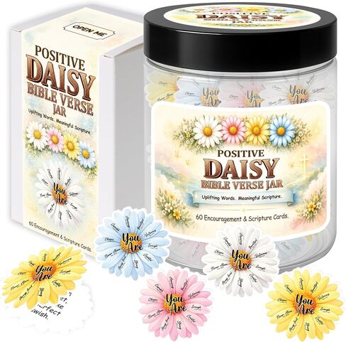 Christian & Religious Gifts for Women, Positive Daisy Affirmation Scripture Cards, 60 Bible Verse Cards, Gift for Mom, Daughter, Friend, Faith Based Decor in Saudi Arabia