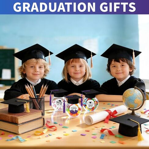 24 Sets Graduation Cap Candy Jars Class of 2026 Graduation Party Decorations Purple Candy Boxes Containers with Sticker for 2026 Grad Ceremony Party Supplies DIY in Kuwait
