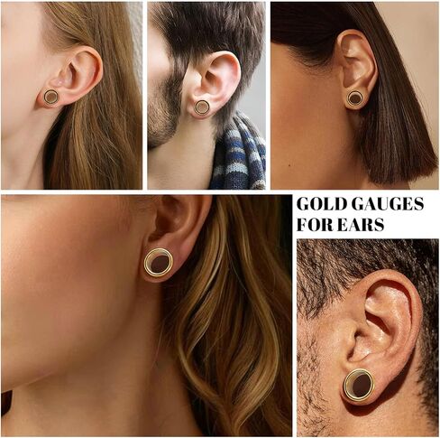 Aienid 2 Pcs Ear Gauges Stainless Steel 8mm-25mm Ear Expanders for Stretched Flesh Tunnels Body Piercing Jewelry for Men Women in Saudi Arabia