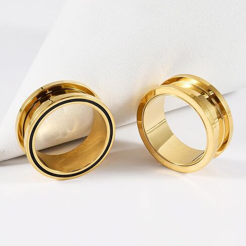 Aienid 2 Pcs Ear Gauges Stainless Steel 8mm-25mm Ear Expanders for Stretched Flesh Tunnels Body Piercing Jewelry for Men Women in Saudi Arabia