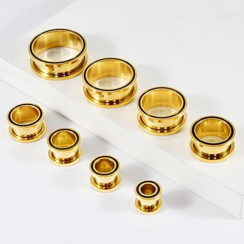 Aienid 2 Pcs Ear Gauges Stainless Steel 8mm-25mm Ear Expanders for Stretched Flesh Tunnels Body Piercing Jewelry for Men Women in Saudi Arabia