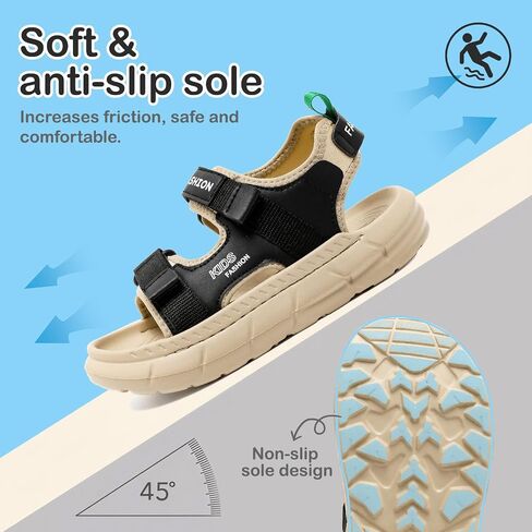 Kids Sandals Boys Girls Sport Sandals Waterproof Adjustable Hiking Sandals Toddler Open Toe Outdoor Walking Sandals Summer Non Slip Athletic Slide Sandals With Back Straps Water Shoes for Beach Pool in Kuwait