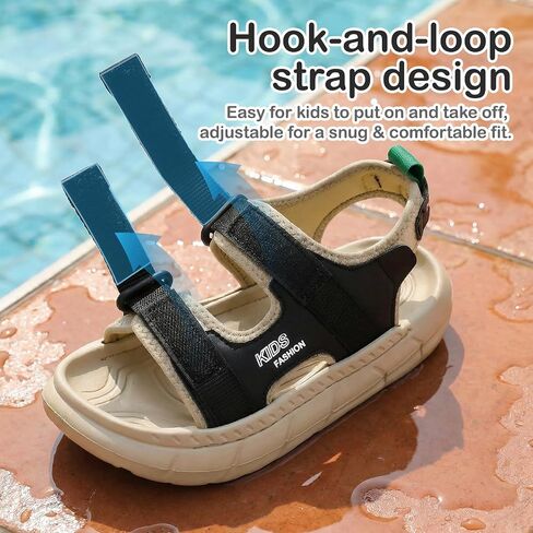 Kids Sandals Boys Girls Sport Sandals Waterproof Adjustable Hiking Sandals Toddler Open Toe Outdoor Walking Sandals Summer Non Slip Athletic Slide Sandals With Back Straps Water Shoes for Beach Pool in Kuwait