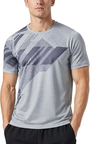 Men’s Dry Fit Workout Shirts Short Sleeve, Moisture Wicking Athletic Running Gym Tops, Performance Crew Neck Exercise Tee in Kuwait