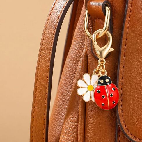 1 Pcs Ladybug Keychain with Positive Affirmation Cards | Handbag Charms for Purses, Inspirational Keychain Accessories for Women Men Teens in Saudi Arabia