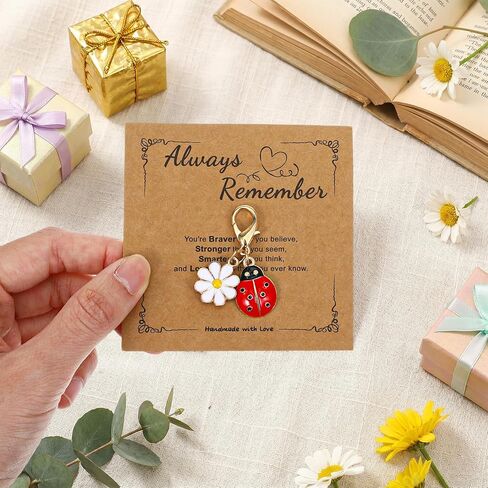 1 Pcs Ladybug Keychain with Positive Affirmation Cards | Handbag Charms for Purses, Inspirational Keychain Accessories for Women Men Teens in Saudi Arabia