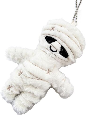 Skeleton Mummy Plush Keychain Bag Pendant, White, 5.5 x 3.15 Inches, Adult Accessory in Kuwait