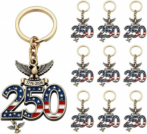 LUOZZY 10pcs 250th Anniversary Medal Acrylic Keychain Party Favor | Party Favor in Kuwait