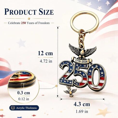 LUOZZY 10pcs 250th Anniversary Medal Acrylic Keychain Party Favor | Party Favor in Kuwait