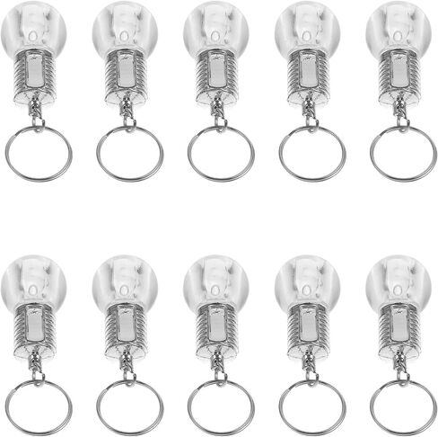 KESYOO Mini Flashlight Keychain: 10Pcs Colorful LED Bulb Light - Clear Acrylic Changing Color Pocket Lamp for Camping - Torch Keyrings in Kuwait