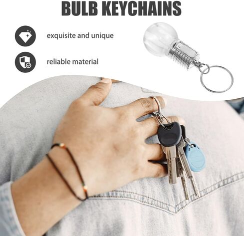 KESYOO Mini Flashlight Keychain: 10Pcs Colorful LED Bulb Light - Clear Acrylic Changing Color Pocket Lamp for Camping - Torch Keyrings in Kuwait