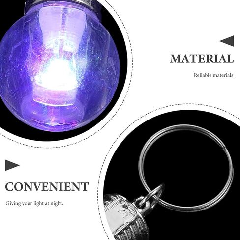 KESYOO Mini Flashlight Keychain: 10Pcs Colorful LED Bulb Light - Clear Acrylic Changing Color Pocket Lamp for Camping - Torch Keyrings in Kuwait