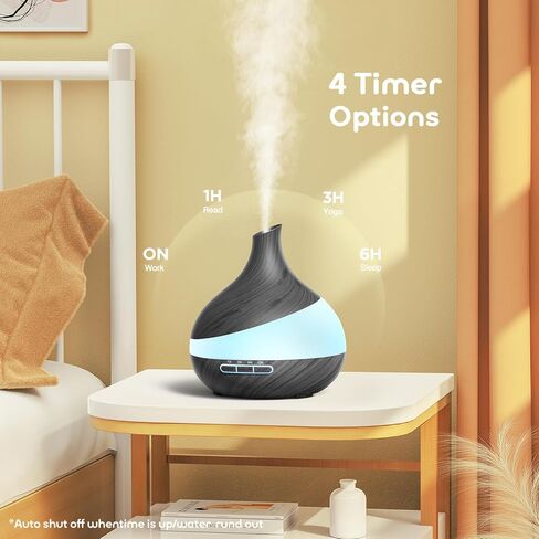 HJTHJT 500ML Essential Oil Diffuser: Aroma Diffuser with Remote Control for Hotel Spa Yoga Studio – Humidifier for Bedroom with 14‑Color LED Nightlight for Home Relaxation in Saudi Arabia