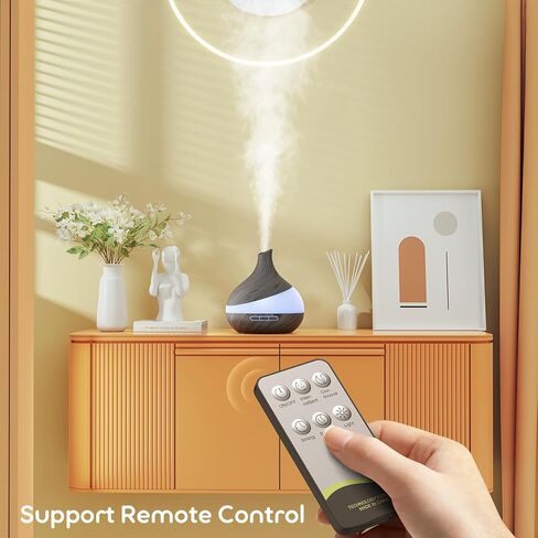 HJTHJT 500ML Essential Oil Diffuser: Aroma Diffuser with Remote Control for Hotel Spa Yoga Studio – Humidifier for Bedroom with 14‑Color LED Nightlight for Home Relaxation in Saudi Arabia