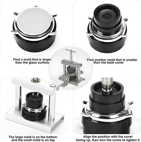 18 Modes Watch Press Tool Set, Professional Watch Back Case Closer Repair Kit with 18 Dies, Watch Crystal Press Removal Tool, Watchmaker Battery Replacement Tool for Round/Square Dials in Saudi Arabia