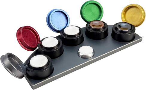 Flylin Watch Oiler Plate, 5 Color Metal Ceramic Oil Cup with Dustproof Lids, Watch Oil Dish Set for Watchmaker Repair and Lubrication Tool Kit, Works with Watch Repair Tools and Watch Maintenance in Kuwait