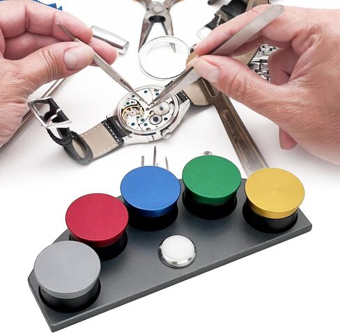 Flylin Watch Oiler Plate, 5 Color Metal Ceramic Oil Cup with Dustproof Lids, Watch Oil Dish Set for Watchmaker Repair and Lubrication Tool Kit, Works with Watch Repair Tools and Watch Maintenance in Kuwait