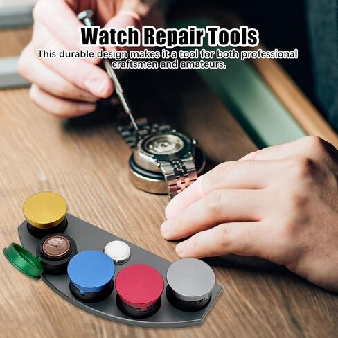 Flylin Watch Oiler Plate, 5 Color Metal Ceramic Oil Cup with Dustproof Lids, Watch Oil Dish Set for Watchmaker Repair and Lubrication Tool Kit, Works with Watch Repair Tools and Watch Maintenance in Kuwait