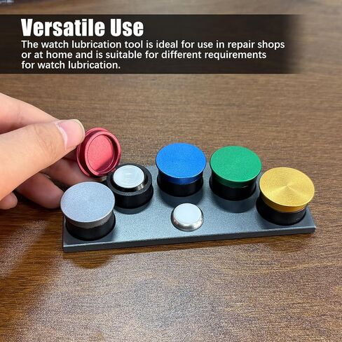 Flylin Watch Oiler Plate, 5 Color Metal Ceramic Oil Cup with Dustproof Lids, Watch Oil Dish Set for Watchmaker Repair and Lubrication Tool Kit, Works with Watch Repair Tools and Watch Maintenance in Kuwait