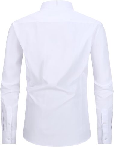 Tuxedo Formal Dress Shirt Pleated Wing Tip Long Sleeve Button Down for Prom Party Wedding in Saudi Arabia