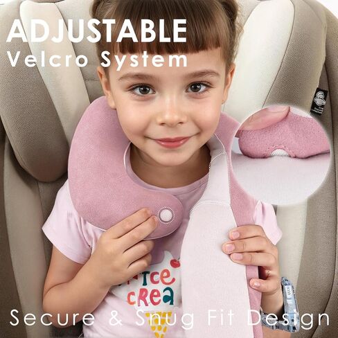 Kids Travel Neck Pillow, Toddler Travel Pillow for Car & Airplane with Head & Chin Support, Comfortable Neck Support for Road Trip Travel, Great Gift for Toddlers/Kids in Saudi Arabia