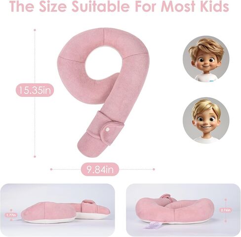 Kids Travel Neck Pillow, Toddler Travel Pillow for Car & Airplane with Head & Chin Support, Comfortable Neck Support for Road Trip Travel, Great Gift for Toddlers/Kids in Saudi Arabia