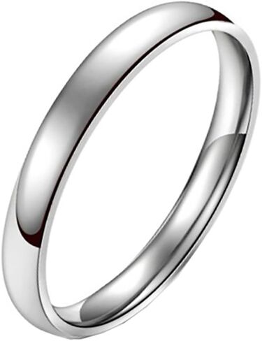 3mm Stainless Steel Classical Plain Stacking Band Statement Wedding Promise Ring For Women in Kuwait
